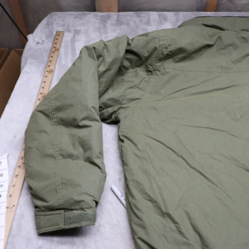 LL Bean Down Jacket Men Large Tall‎ Green Insulated Full zip Heavy Chore Coat